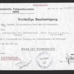 Band zur Ostmedaille 1941/42 – Preliminary Award Certificate – Polizei-Bataillon 311 (!)