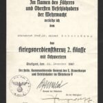 Kriegsverdienstkreuz 2. Klasse mit Schwertern Award Doc – Stabsarzt & Professor – Stuttgart 1940