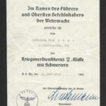 Kriegsverdienstkreuz 2. Klasse mit Schwertern Award Doc – Straßenbau-Bataillon 591 - Generaloberst Georg Lindemann