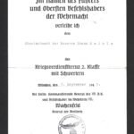 Kriegsverdienstkreuz 2. Klasse mit Schwertern Award Doc – Wachenfeld – München, 1941