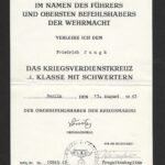 Kriegsverdienstkreuz 2. Klasse mit Schwertern Award Doc – Kriegsmarine – Admiral Karl Dönitz, 1944