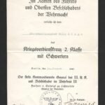 Kriegsverdienstkreuz 2. Klasse mit Schwertern Award Doc - Freiherr von Dalwigk zu Lichtenfels - Wehrkreis III, 1943