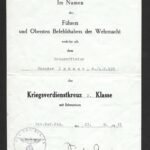 Kriegsverdienstkreuz 2. Klasse mit Schwertern Award Doc – Artillerie-Regiment 195 - Generalleutnant Sixt von Arnim (Stalingrad!)