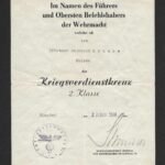 Kriegsverdienstkreuz 2. Klasse mit Schwertern Award Doc –  Münster – Luftgau VI, 1944