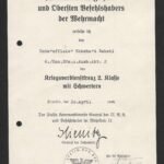 Kriegsverdienstkreuz 2. Klasse mit Schwertern Award Doc – Stettin, 1944 - San.Ers.u.Ausb.Abt. 2 - Wehrkreis II