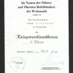 Kriegsverdienstkreuz 2. Klasse Award Doc - Bezirksmeister - Neubeckum, Luftgau VI, 1944