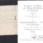 Kriegsverdienstkreuz 2. Klasse mit Schwertern Award Doc – Bau-Bataillon 141, 1941 - Hoepner, Panzergruppe 4