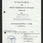 Kriegsverdienstkreuz 2. Klasse mit Schwertern Award Doc – Sonderführer (O) - Feldeisenbahn-Betriebsamt 4, 1941