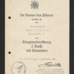 Kriegsverdienstkreuz 2. Klasse mit Schwertern Award Doc – Kriegsgefangenen-Bezirks-Kommandant Y - Krakau 1941