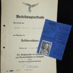 Paratrooper Badge Award Doc & Truppenausweis – Hauptmann Walter Burckhardt – FJR 1 – Kampfgruppe Burckhardt – North Africa