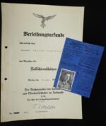 Paratrooper Badge Award Doc & Truppenausweis – Hauptmann Walter Burckhardt – FJR 1 – Kampfgruppe Burckhardt – North Africa