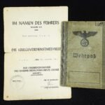 Kriegsverdienstmedaille Award Doc & Wehrpass – Marine-Artilleriearsenal Fahrkrug & Grenadier-Regiment 657 (1945)