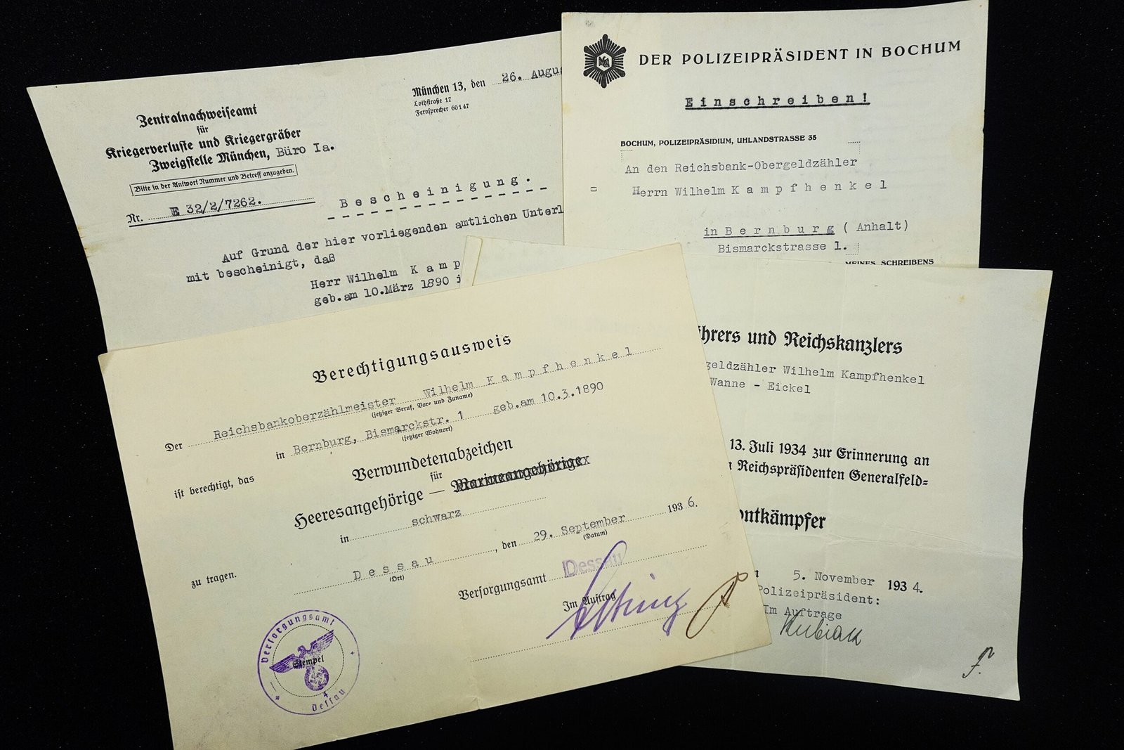 DSC02616 WWI Veteran Award Document Set – 1. Bayerisches Jäger-Bataillon - Wanne-Eickel - Image 1