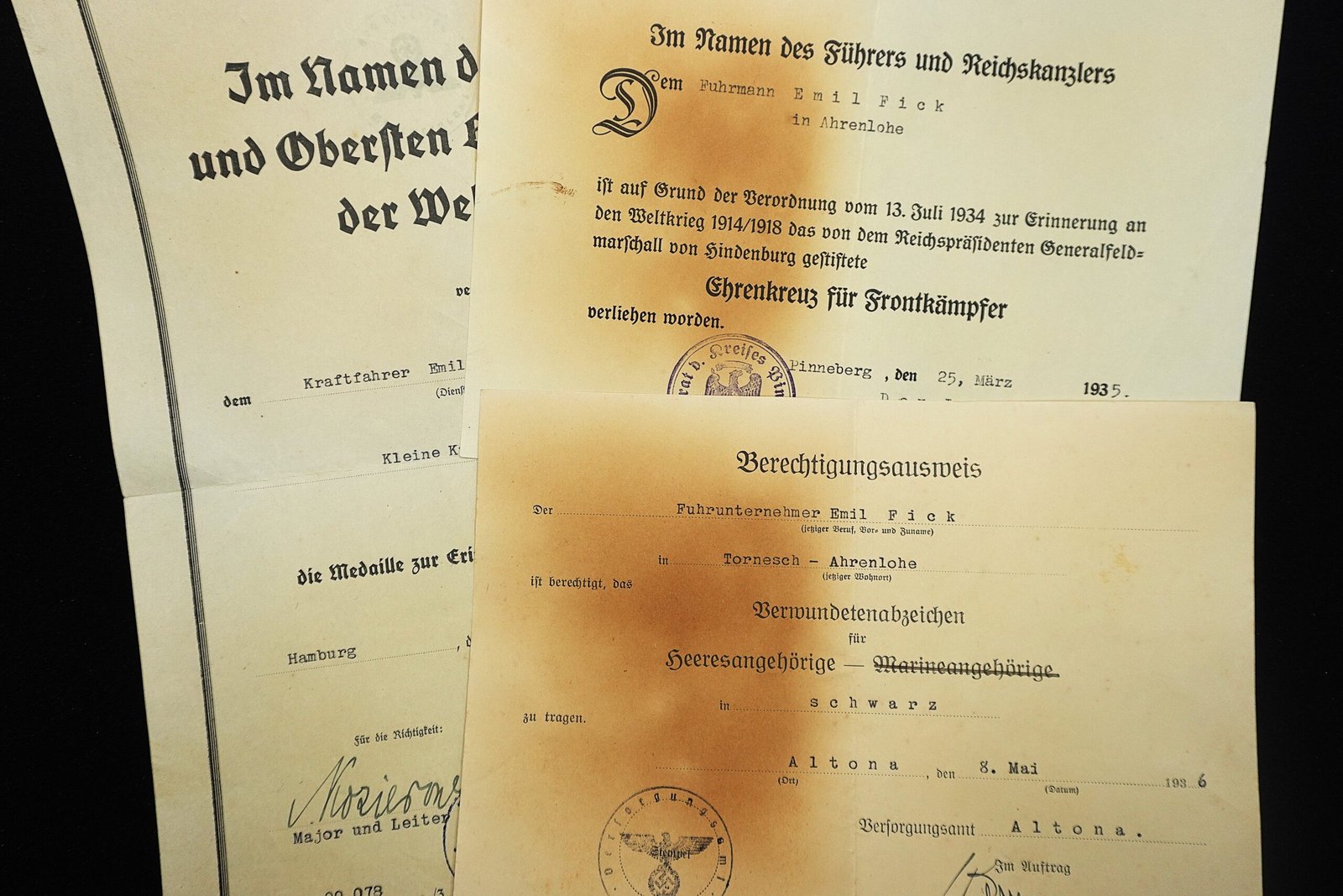 DSC02620 3x Award Docs - Kraftfahrer (Kleine Kw. Kol. 5/30) - Sudetenland & WWI - Ahrenlohe - Image 1