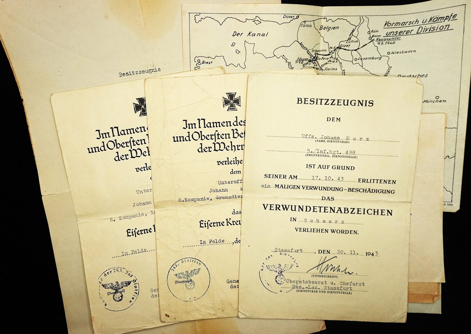 DSC02627 Award Document Grouping – Infanterie-Regiment 485 – 263. Infanterie-Division - Image 1