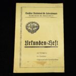 Urkunden-Heft zum Deutschen Schwerathletik-Sportabzeichen in Bronze – German Heavy Athletics Sports Badge Certificate - 1937
